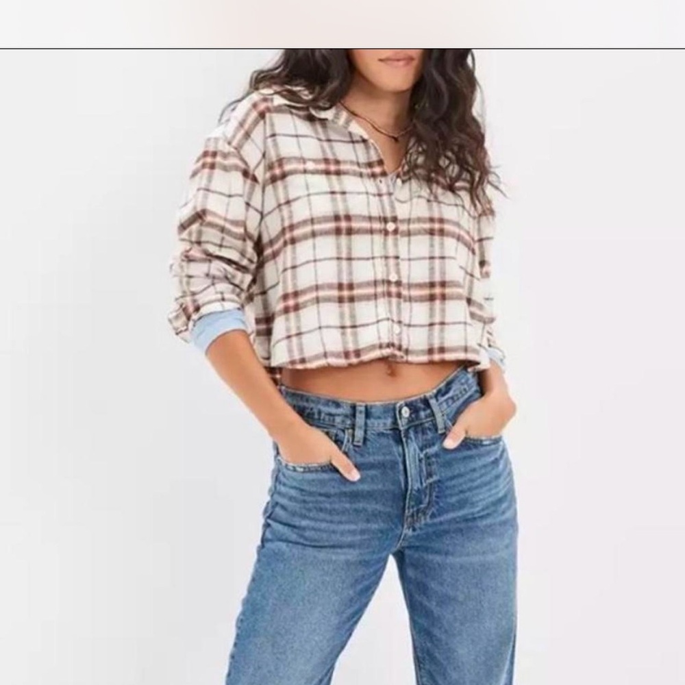 NWT American Eagle Cropped Flannel
